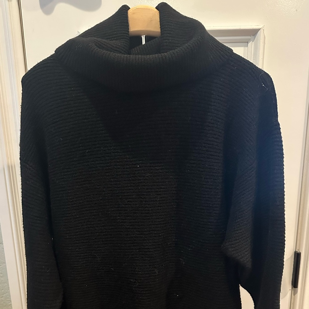 Love Stitch Black Cowl Neck Sweater